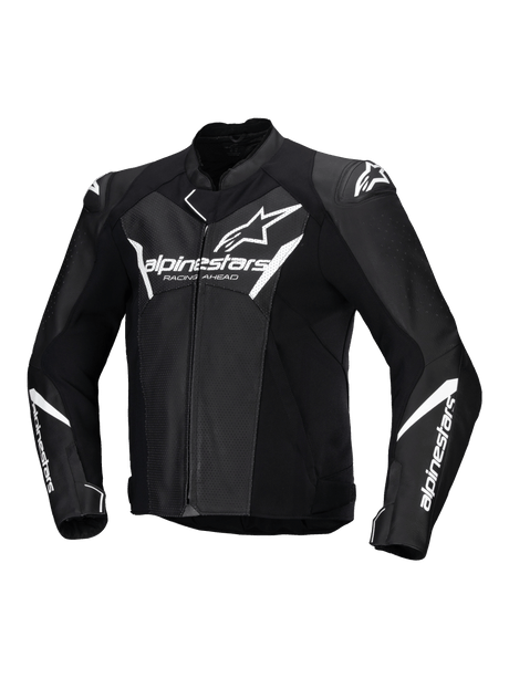 Alpinestars Faster v3 Airflow Motorjas Zwart en wit, vooraanzicht