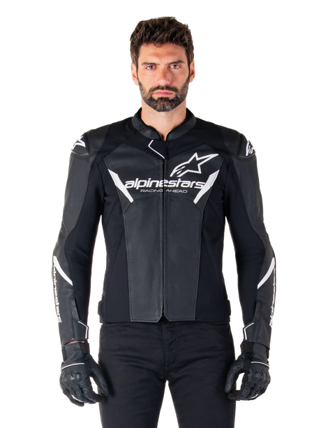 Alpinestars Faster v3 Airflow Motorjas Zwart en wit, productfoto 1