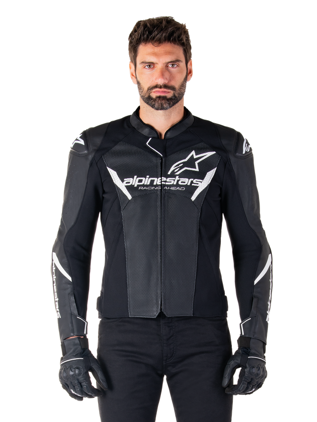 Alpinestars Faster v3 Airflow Motorjas Zwart en wit, productfoto 1