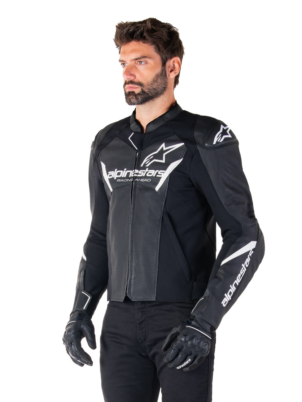 Alpinestars Faster v3 Airflow Motorjas Zwart en wit, productfoto 4