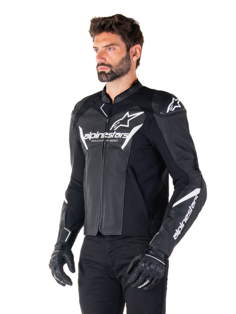 Alpinestars Faster v3 Airflow Motorjas Zwart en wit, productfoto 4