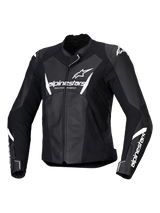 Alpinestars Faster v3 Motorjas Dames Zwart en wit, vooraanzicht