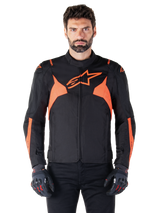 Alpinestars T-Jaws v4 Waterproof Motorjas Zwart en fluorood, productfoto 1
