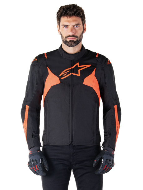 Alpinestars T-Jaws v4 Waterproof Motorjas Zwart en fluorood, productfoto 1