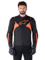 Alpinestars T-Jaws v4 Waterproof Motorjas Zwart en fluorood, productfoto 1
