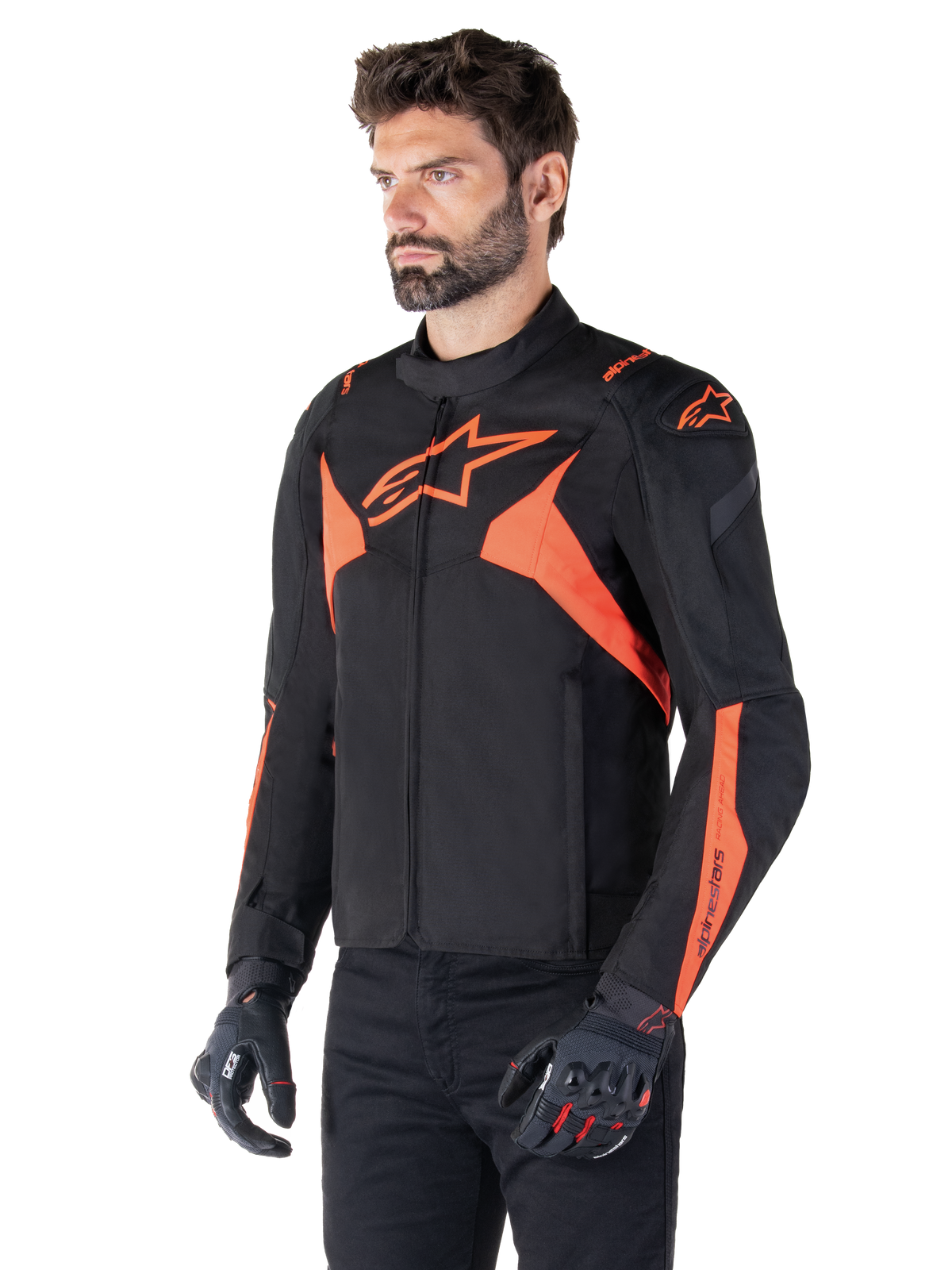Alpinestars T-Jaws v4 Waterproof Motorjas Zwart en fluorood, productfoto 3