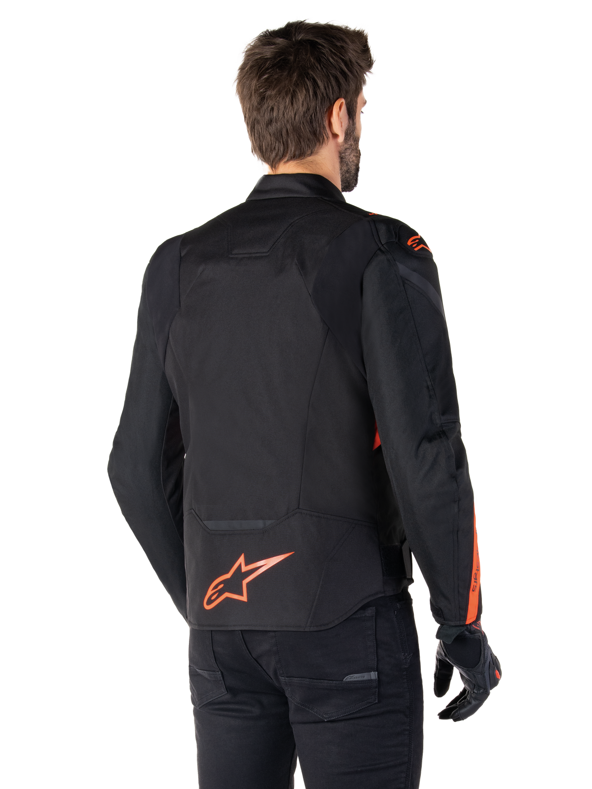 Alpinestars T-Jaws v4 Waterproof Motorjas Zwart en fluorood, productfoto 2