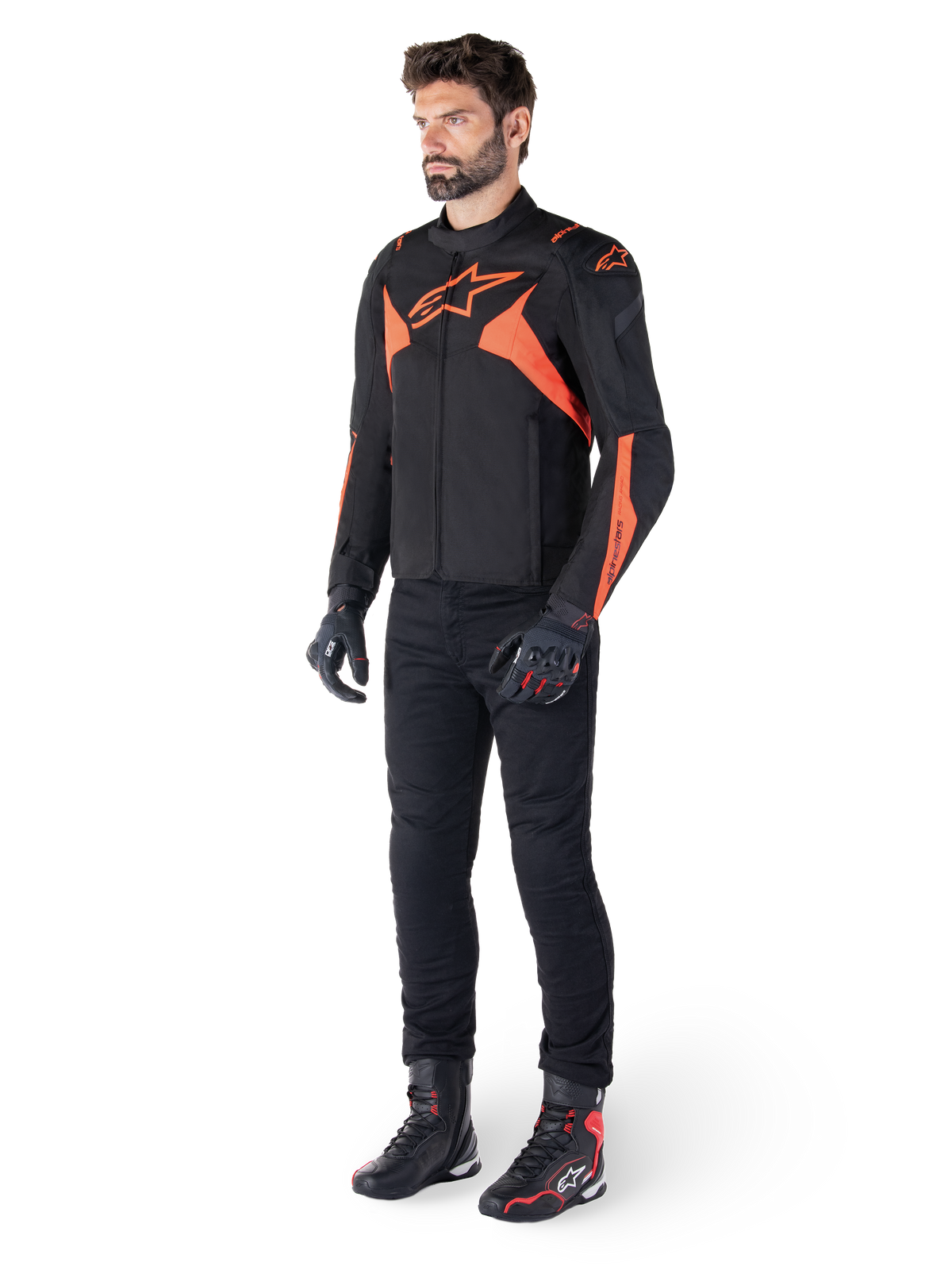Alpinestars T-Jaws v4 Waterproof Motorjas Zwart en fluorood, productfoto 5