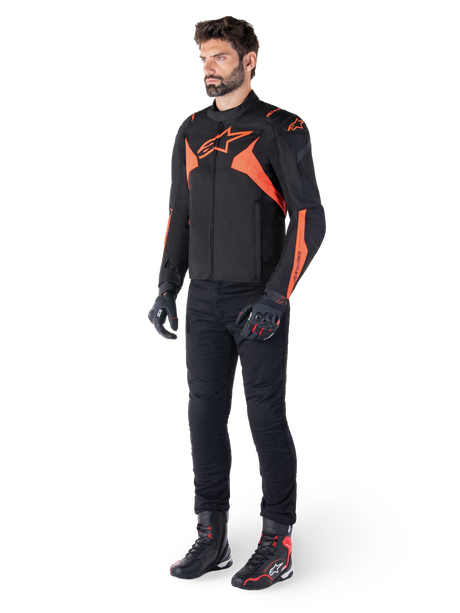 Alpinestars T-Jaws v4 Waterproof Motorjas Zwart en fluorood, productfoto 5