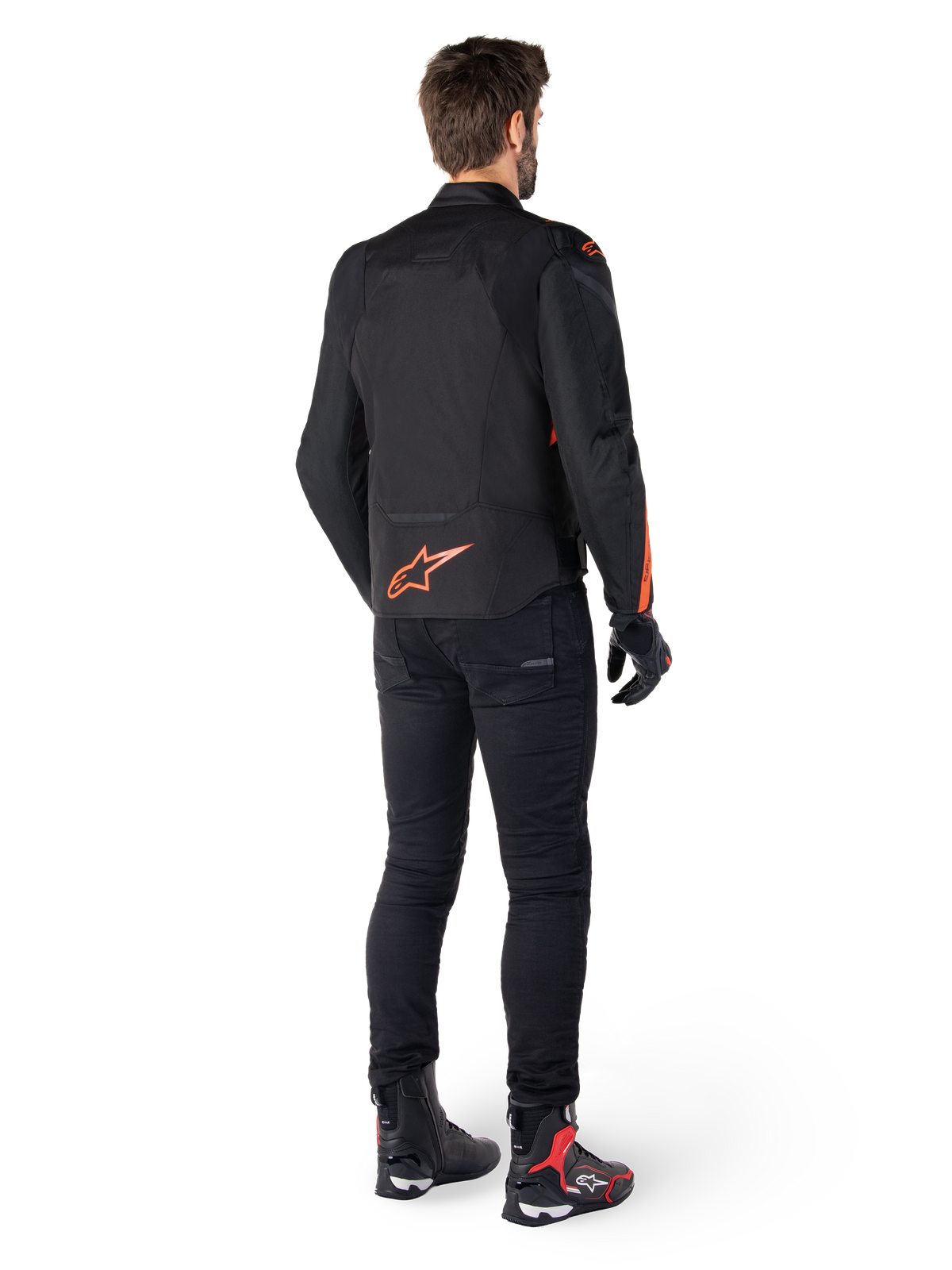 Alpinestars T-Jaws v4 Waterproof Motorjas Zwart en fluorood, productfoto 6