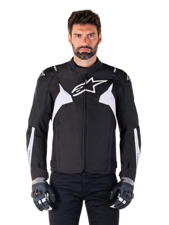 Alpinestars T-Jaws v4 Waterproof Motorjas Zwart en wit, productfoto 1