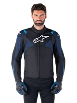 Alpinestars T-Jaws v4 Waterproof Motorjas Zwart en blauw, productfoto 1