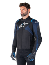 Alpinestars T-Jaws v4 Waterproof Motorjas Zwart en blauw, productfoto 3
