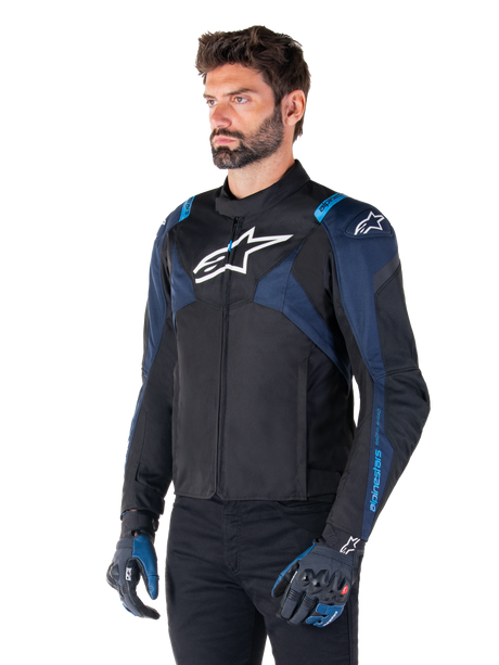 Alpinestars T-Jaws v4 Waterproof Motorjas Zwart en blauw, productfoto 3