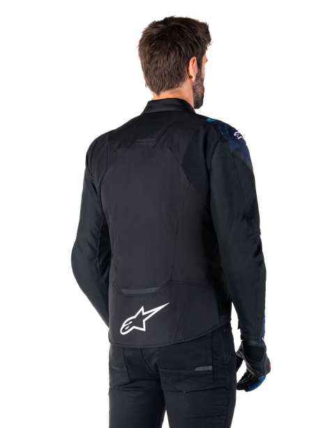 Alpinestars T-Jaws v4 Waterproof Motorjas Zwart en blauw, productfoto 2
