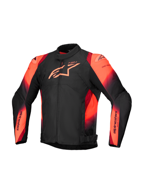 Alpinestars T-SP 1 v2 Waterproof Motorjas Zwart en fluorood, vooraanzicht