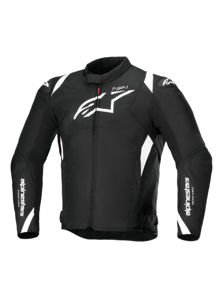 Alpinestars T-SP 1 v2 Waterproof Motorjas Zwart en wit, vooraanzicht