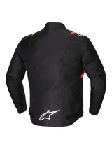 Alpinestars T-SPS v2 Waterproof Motorjas Zwart, wit en fluorood, achteraanzicht