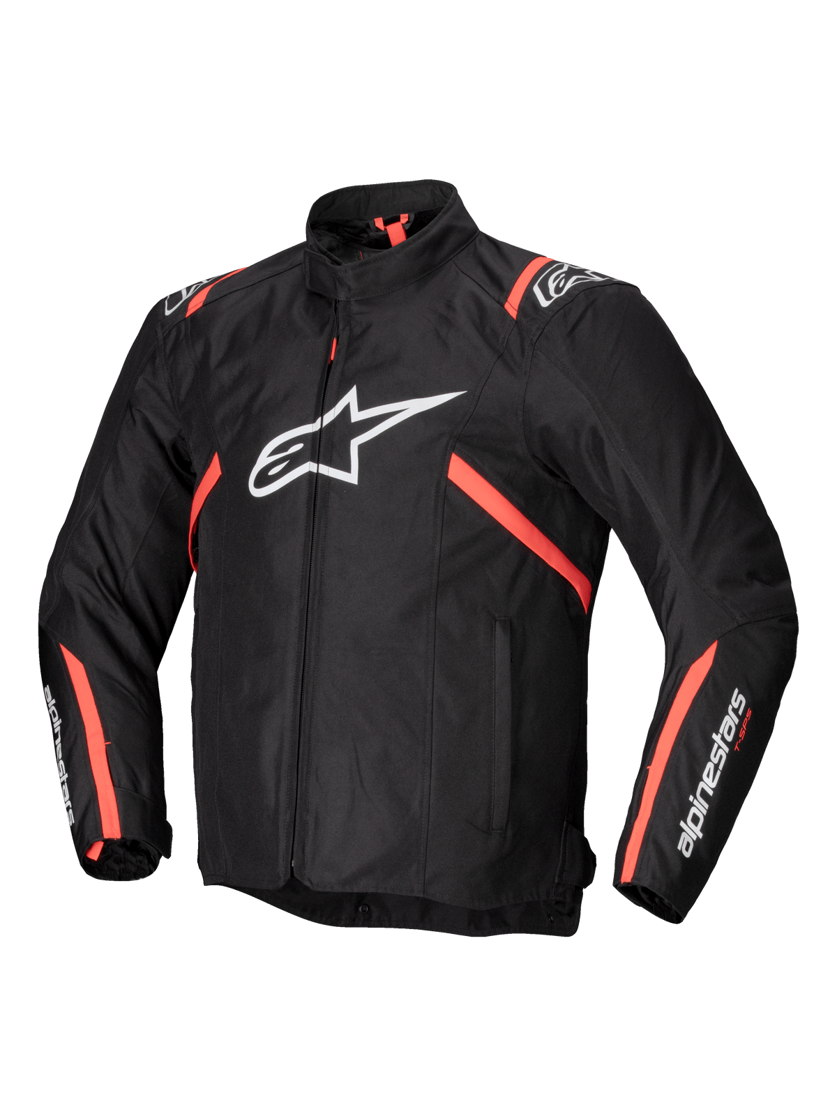 Alpinestars T-SPS v2 Waterproof Motorjas Zwart, wit en fluorood, vooraanzicht