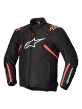 Alpinestars T-SPS v2 Waterproof Motorjas Zwart, wit en fluorood, vooraanzicht