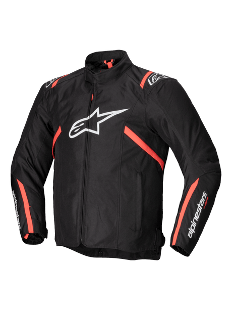 Alpinestars T-SPS v2 Waterproof Motorjas Zwart, wit en fluorood, vooraanzicht
