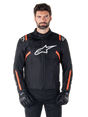 Alpinestars T-SPS v2 Waterproof Motorjas Zwart, wit en fluorood, productfoto 1