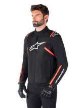 Alpinestars T-SPS v2 Waterproof Motorjas Zwart, wit en fluorood, productfoto 3