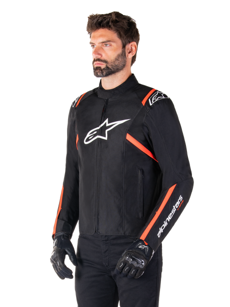 Alpinestars T-SPS v2 Waterproof Motorjas Zwart, wit en fluorood, productfoto 3