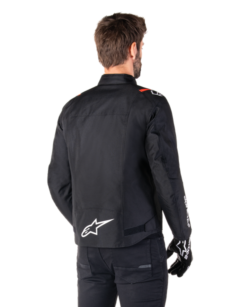 Alpinestars T-SPS v2 Waterproof Motorjas Zwart, wit en fluorood, productfoto 2