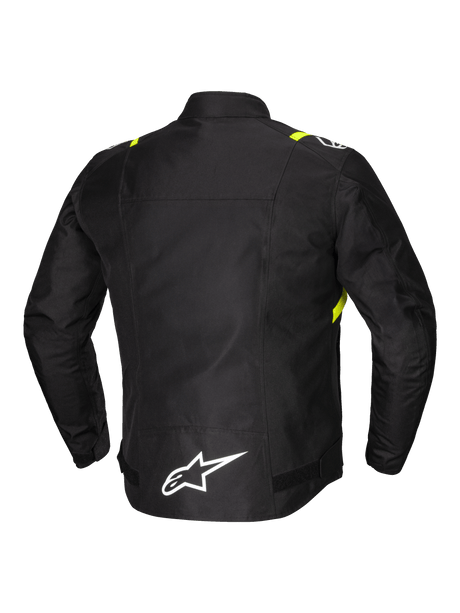 Alpinestars T-SPS v2 Waterproof Motorjas Zwart, wit en fluogeel, achteraanzicht