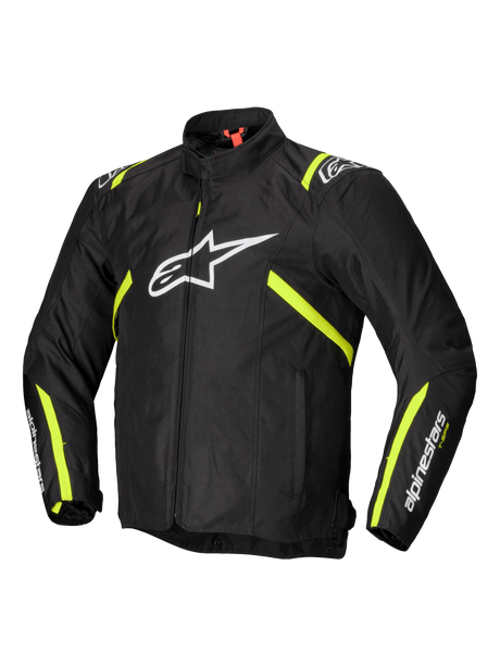 Alpinestars T-SPS v2 Waterproof Motorjas Zwart, wit en fluogeel, vooraanzicht