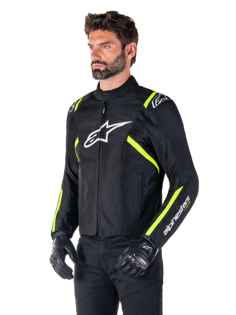 Alpinestars T-SPS v2 Waterproof Motorjas Zwart, wit en fluogeel, productfoto 3