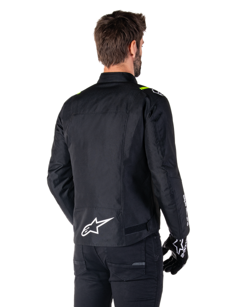 Alpinestars T-SPS v2 Waterproof Motorjas Zwart, wit en fluogeel, productfoto 2