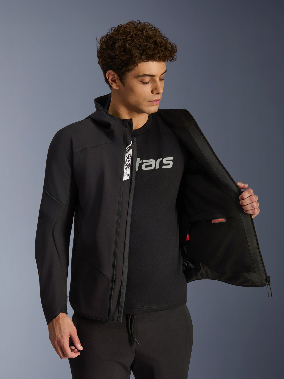 Alpinestars Aeroshell Waterproof Motorjas Zwart, detail 4