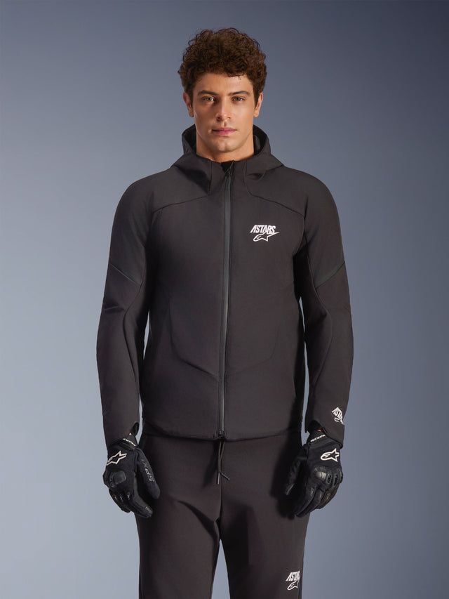 Alpinestars Aeroshell Waterproof Motorjas Zwart, vooraanzicht