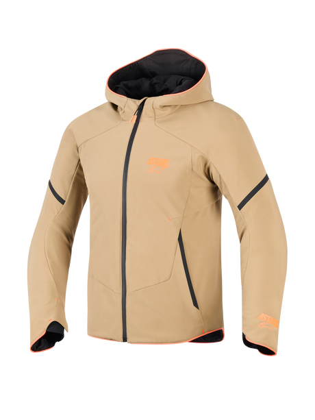 Alpinestars Aeroshell Waterproof Motorjas Beige, vooraanzicht 2