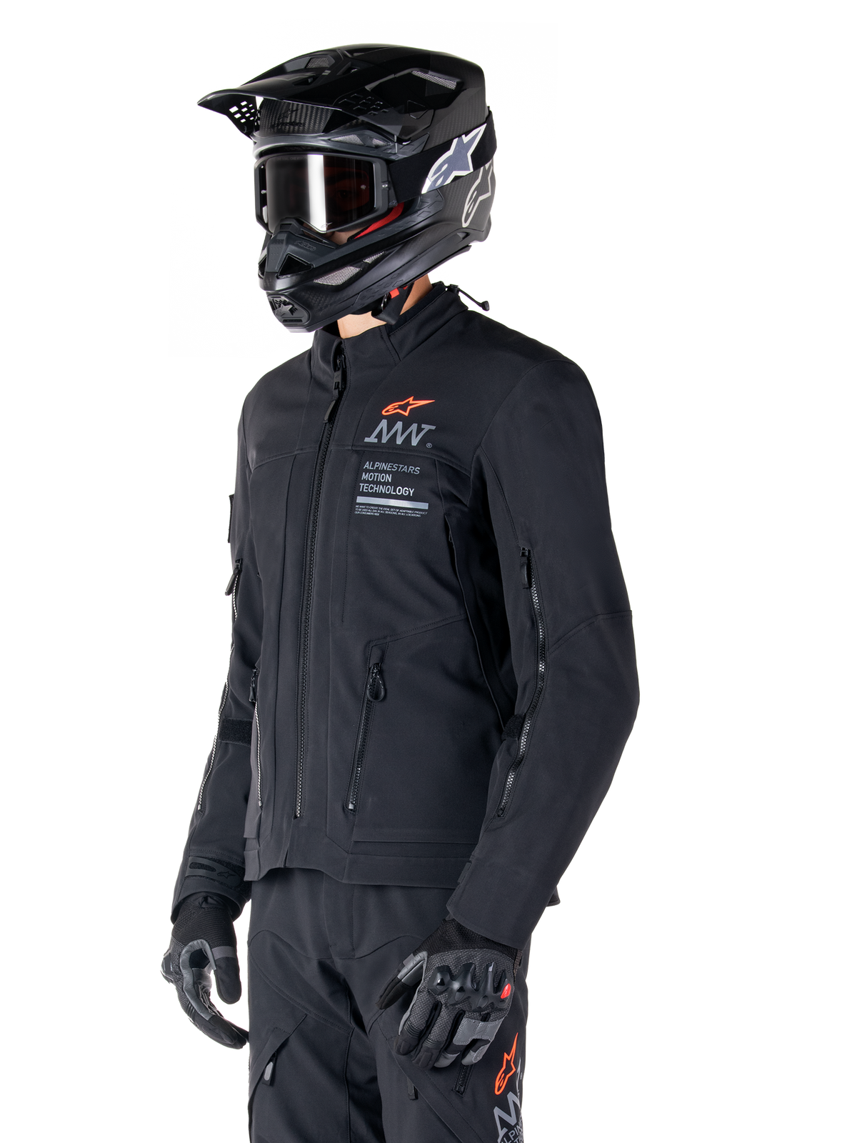 Alpinestars AMT-8 Strech Drystar XF Motorjas Zwart, productfoto 3