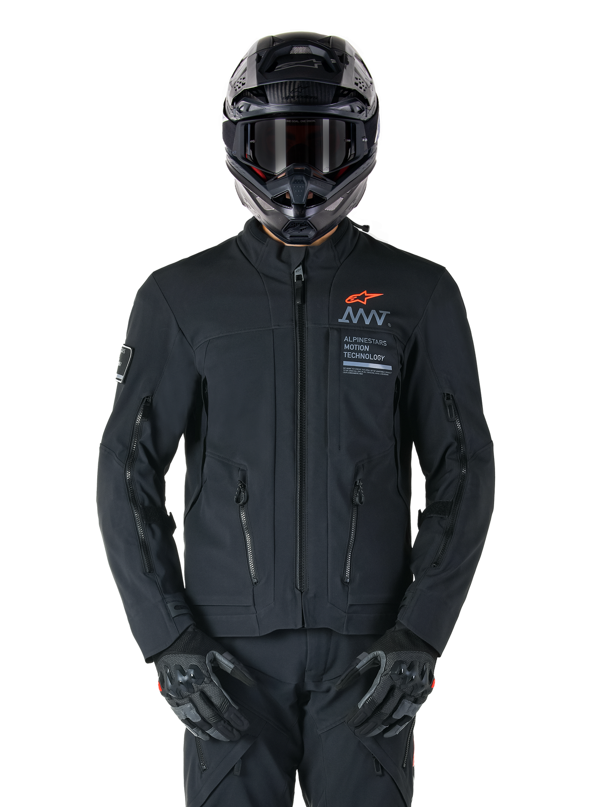 Alpinestars AMT-8 Strech Drystar XF Motorjas Zwart, productfoto 1