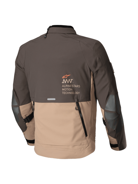 Alpinestars AMT-8 Strech Drystar XF Motorjas Bruin, achteraanzicht