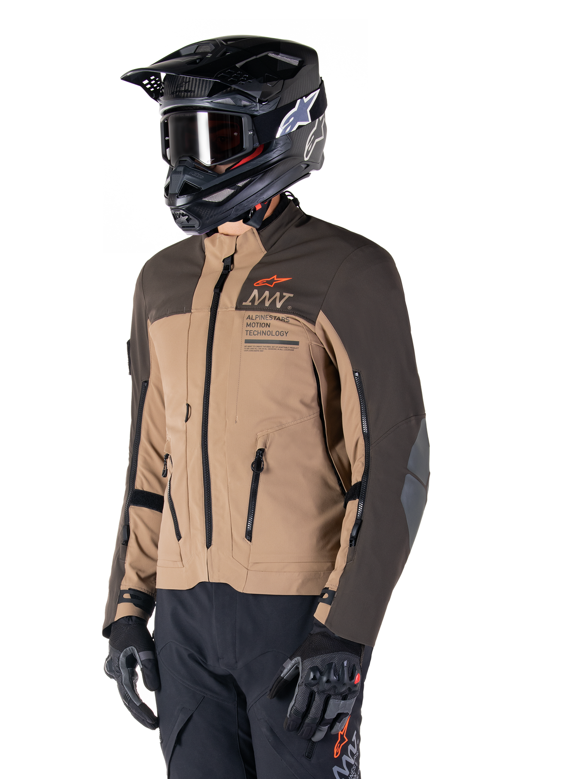 Alpinestars AMT-8 Strech Drystar XF Motorjas Bruin, productfoto 4