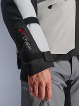 Alpinestars Andes v4 Drystar Motorjas Grijs en fluogeel, detail 6