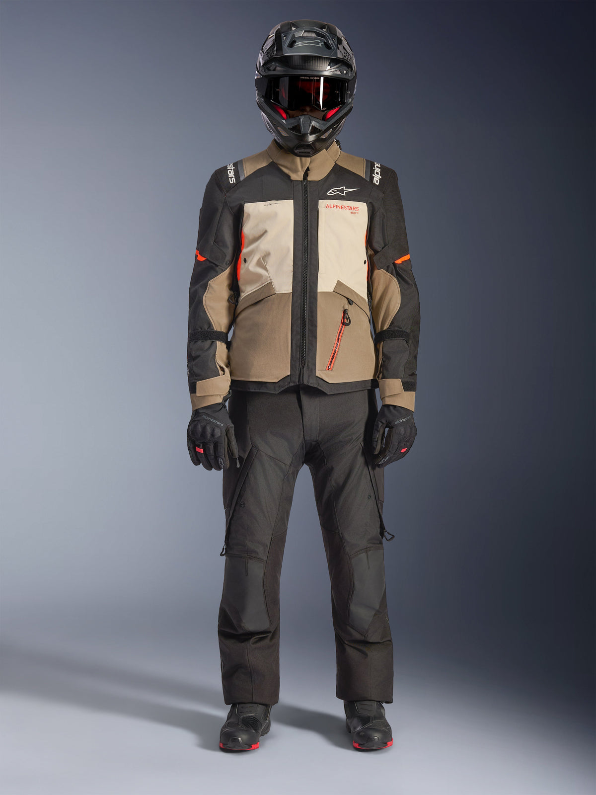 Alpinestars Andes v4 Drystar Motorjas Bruin, vooraanzicht 3