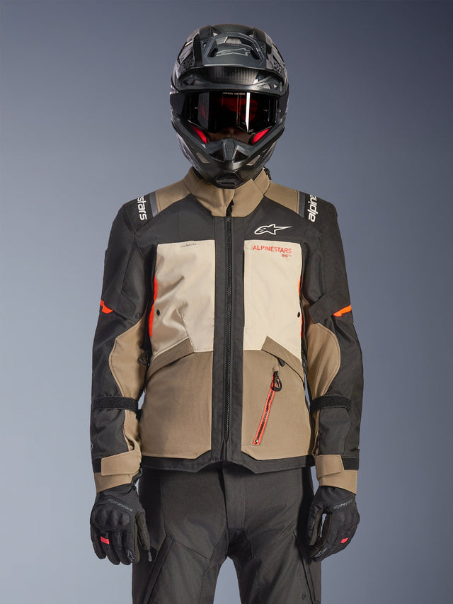 Alpinestars Andes v4 Drystar Motorjas Bruin, vooraanzicht