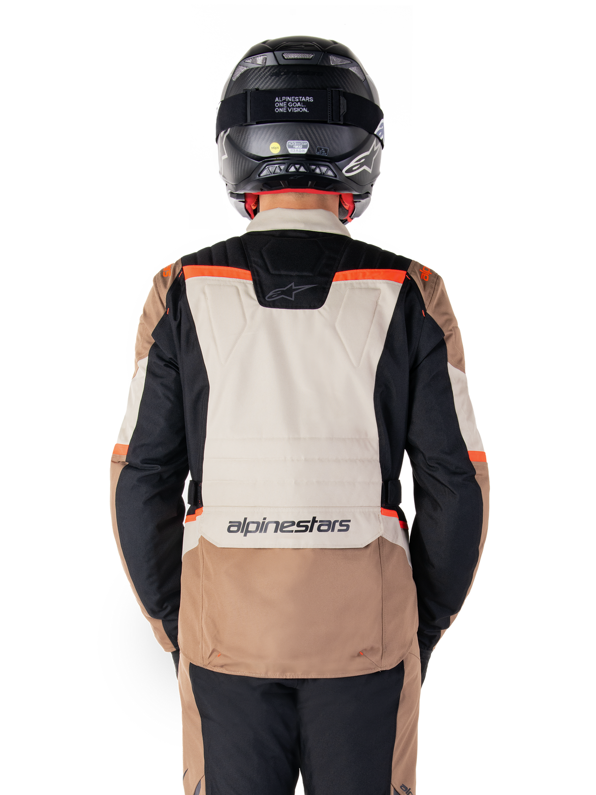 Alpinestars ST-1 Waterproof Motorjas Beige en rood, productfoto 4