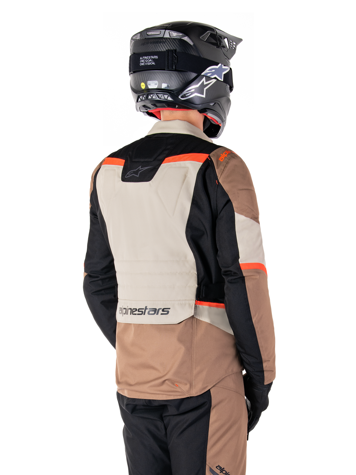 Alpinestars ST-1 Waterproof Motorjas Beige en rood, productfoto 2