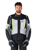 Alpinestars ST-1 Waterproof Motorjas Grijs, zwart en fluogeel, productfoto 1