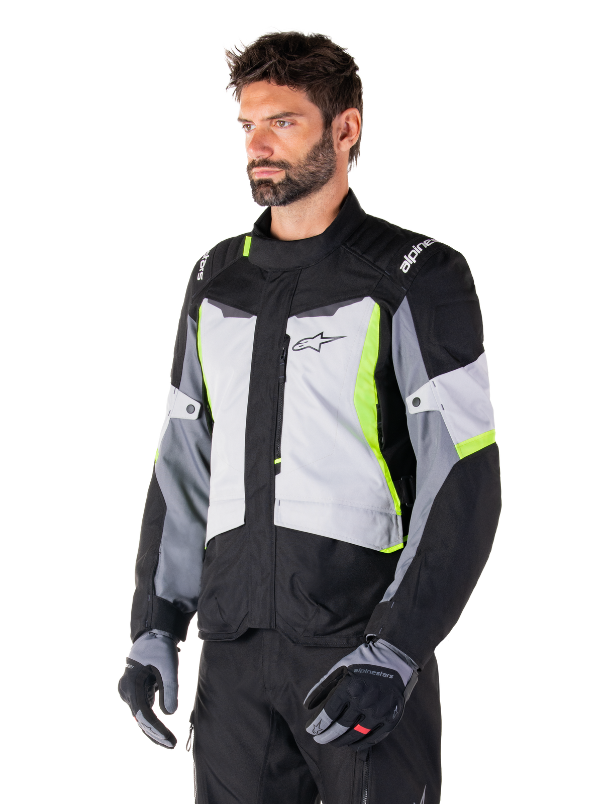 Alpinestars ST-1 Waterproof Motorjas Grijs, zwart en fluogeel, productfoto 3