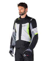 Alpinestars ST-1 Waterproof Motorjas Grijs, zwart en fluogeel, productfoto 3
