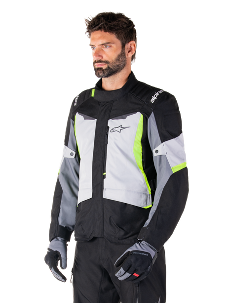 Alpinestars ST-1 Waterproof Motorjas Grijs, zwart en fluogeel, productfoto 3