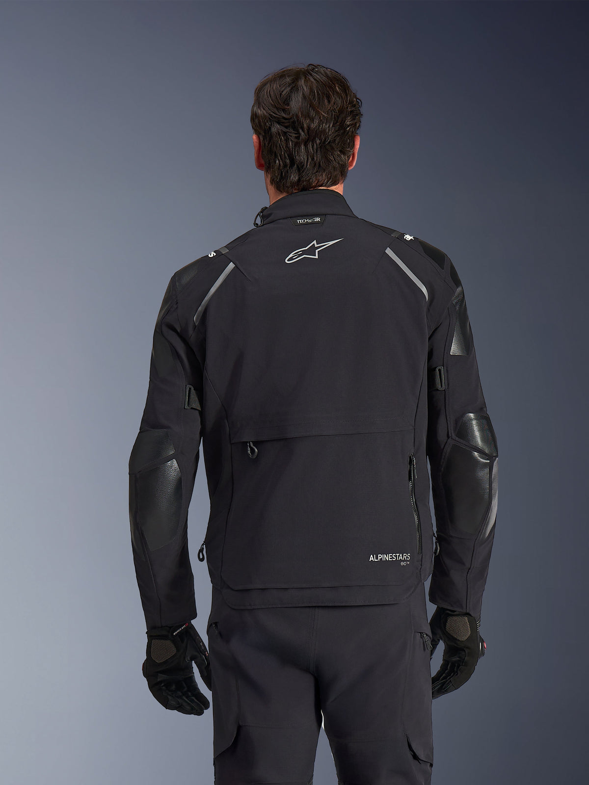 Alpinestars Andes Pro Drystar XF Motorjas Zwart, achteraanzicht